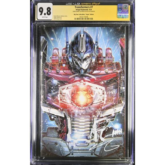 Transformers #7 CGC 9.8 SS John Giang Virgin Variant JSA Authenticated Autograph